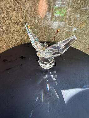 My Treasure m Crystal Butterfly Figurine with Gold Tone Antennae in Original Box